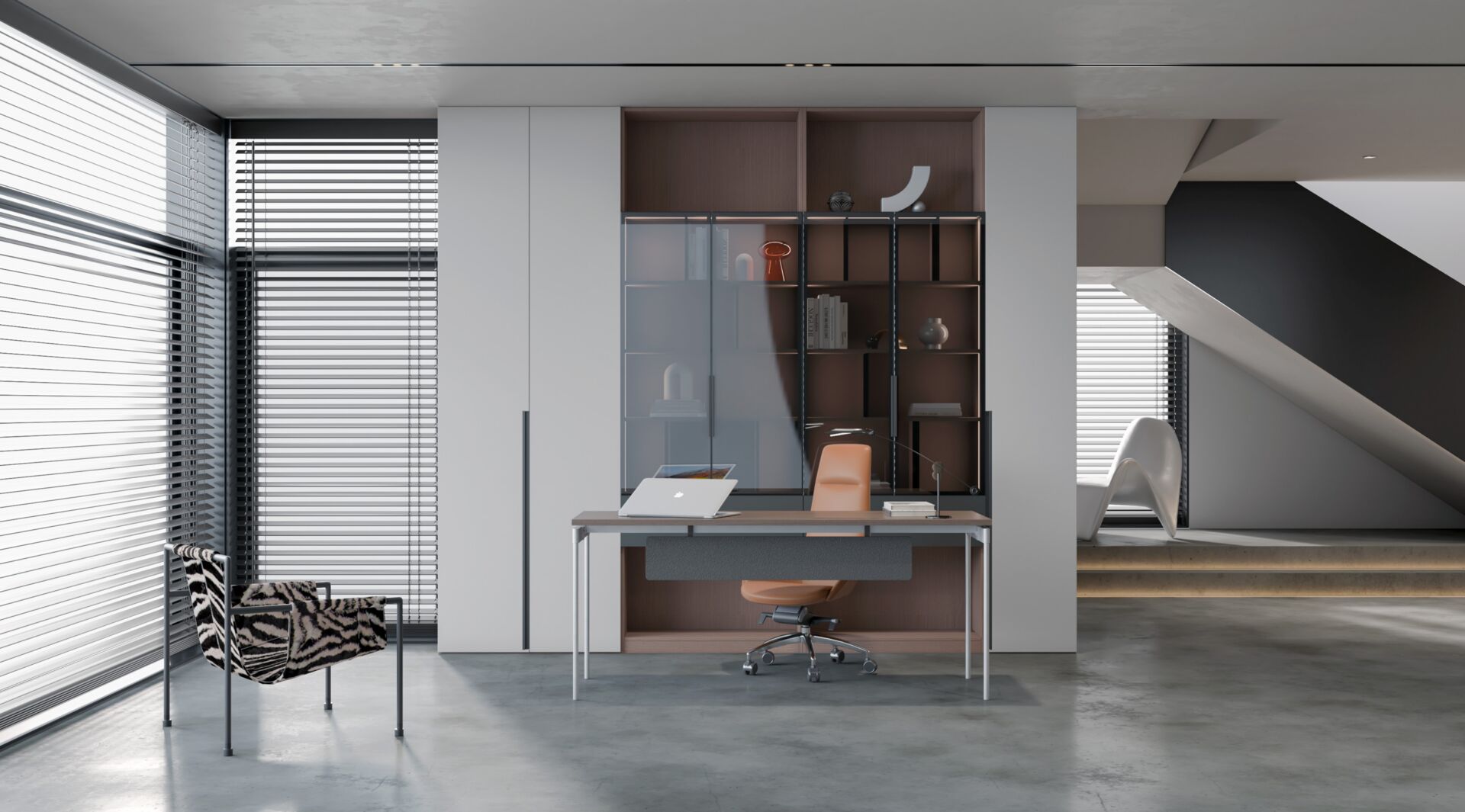 Phòng làm việc có tủ sách