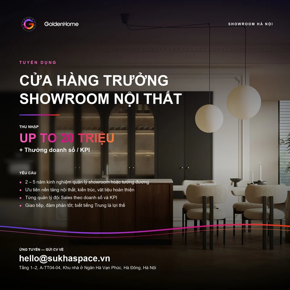Tuyển dụng Cửa hàng trưởng showroom – GoldenHome Hà Nội